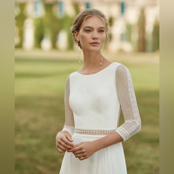 Soft A-Line Open Back White Dress or Wedding Dress (never worn, unaltered) - Picture 1 of 10